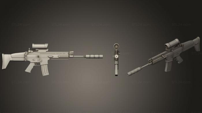 Оружие (FN ШРАМ, WPN_0041) 3D модель для ЧПУ станка